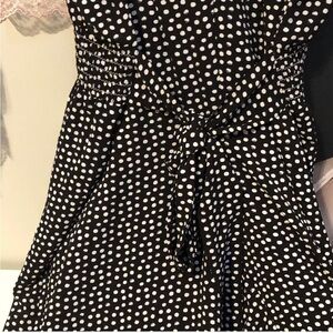 MAX STUDIO Black with White Polka Dots Jumper Jumpsuit size 3XL NWT
